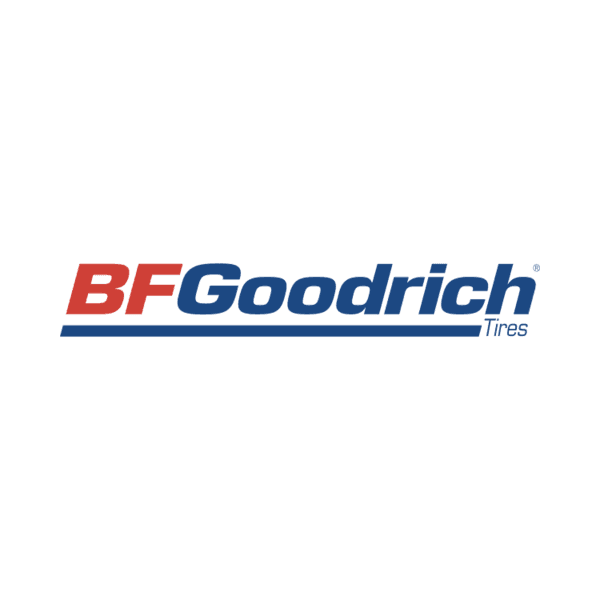 BFGoodrich Tires logo with red BF and blue Goodrich text above a blue underline.