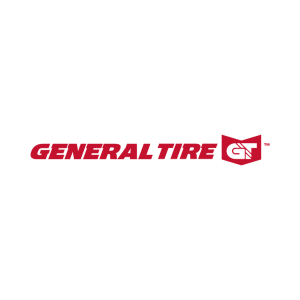 Red bold italicized General Tire text beside a red shield emblem with white GT letters.